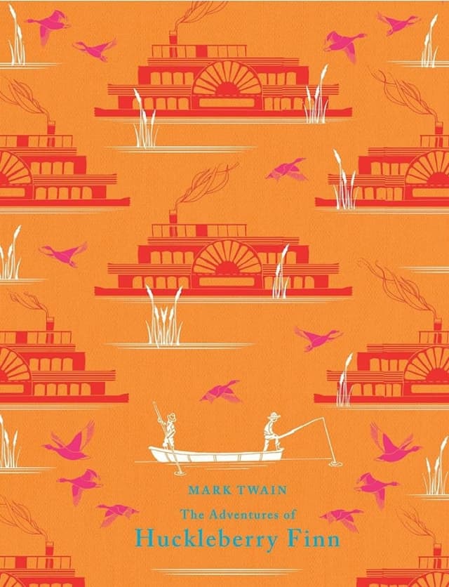 کتاب The Adventures of Huckleberry Finn by Mark Twain جلد پارچه ای